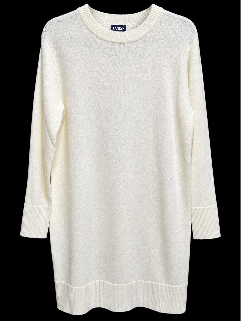Lands' End Women's Cream Sweater Dress XS